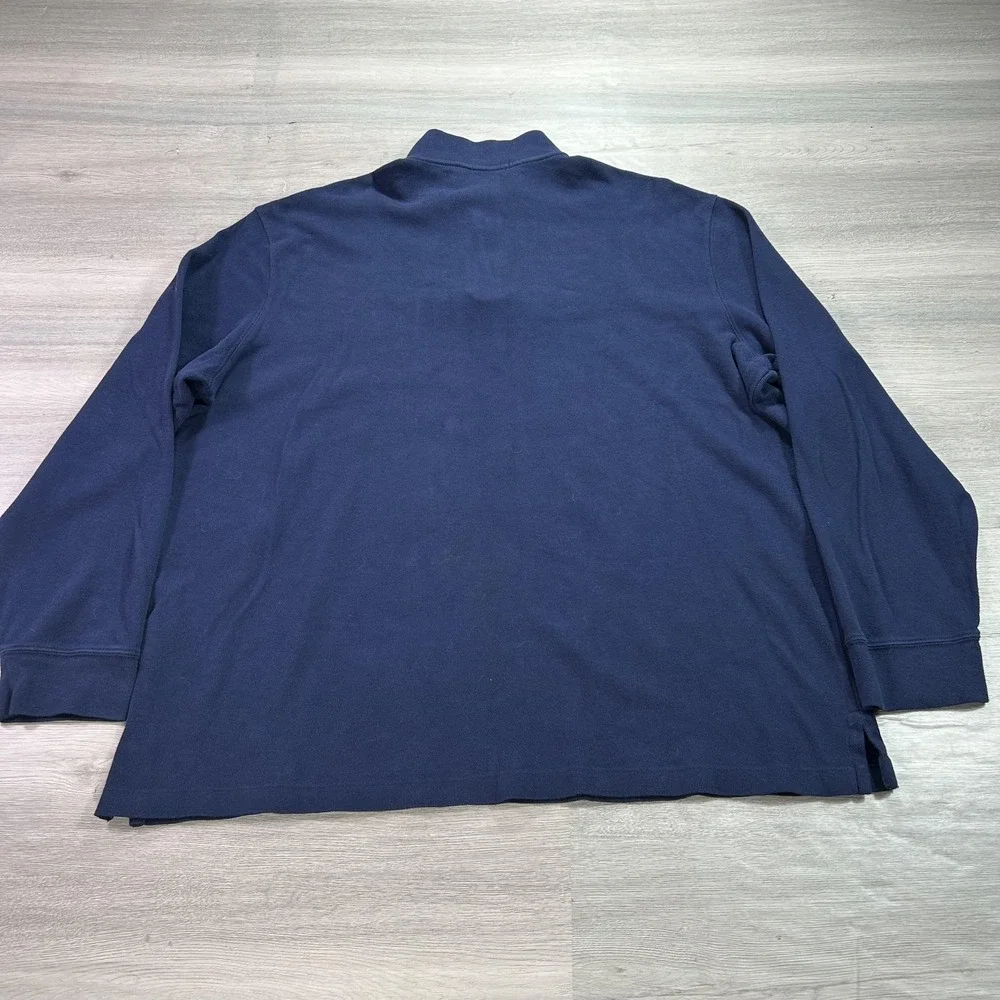 Polo Ralph Lauren Pullover Mens 2XL Navy Estate Rib Quarter Zip Cotton Pony Logo